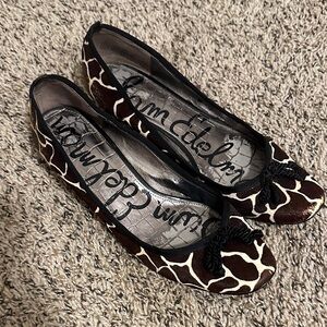 Sam Edelman Brown Anima Print Flats with Black Tassel